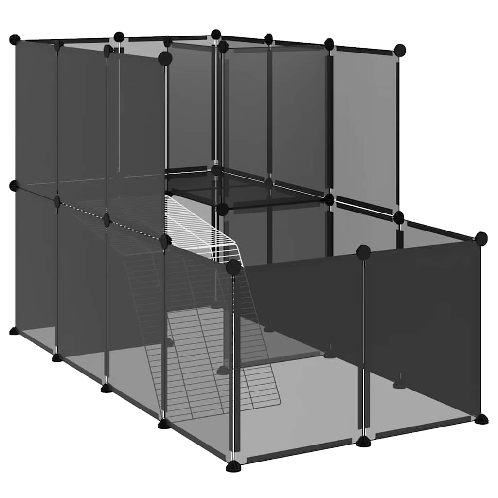 Vidaxl Animal Loft klein 142x74x93 cm Polypropen und Stahlschwarz
