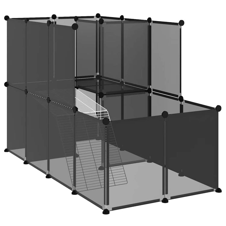 Vidaxl Animal Loft klein 142x74x93 cm Polypropen und Stahlschwarz