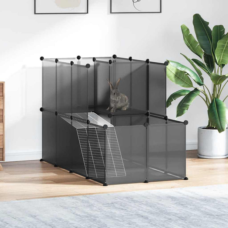 Vidaxl Animal Loft klein 142x74x93 cm Polypropen und Stahlschwarz