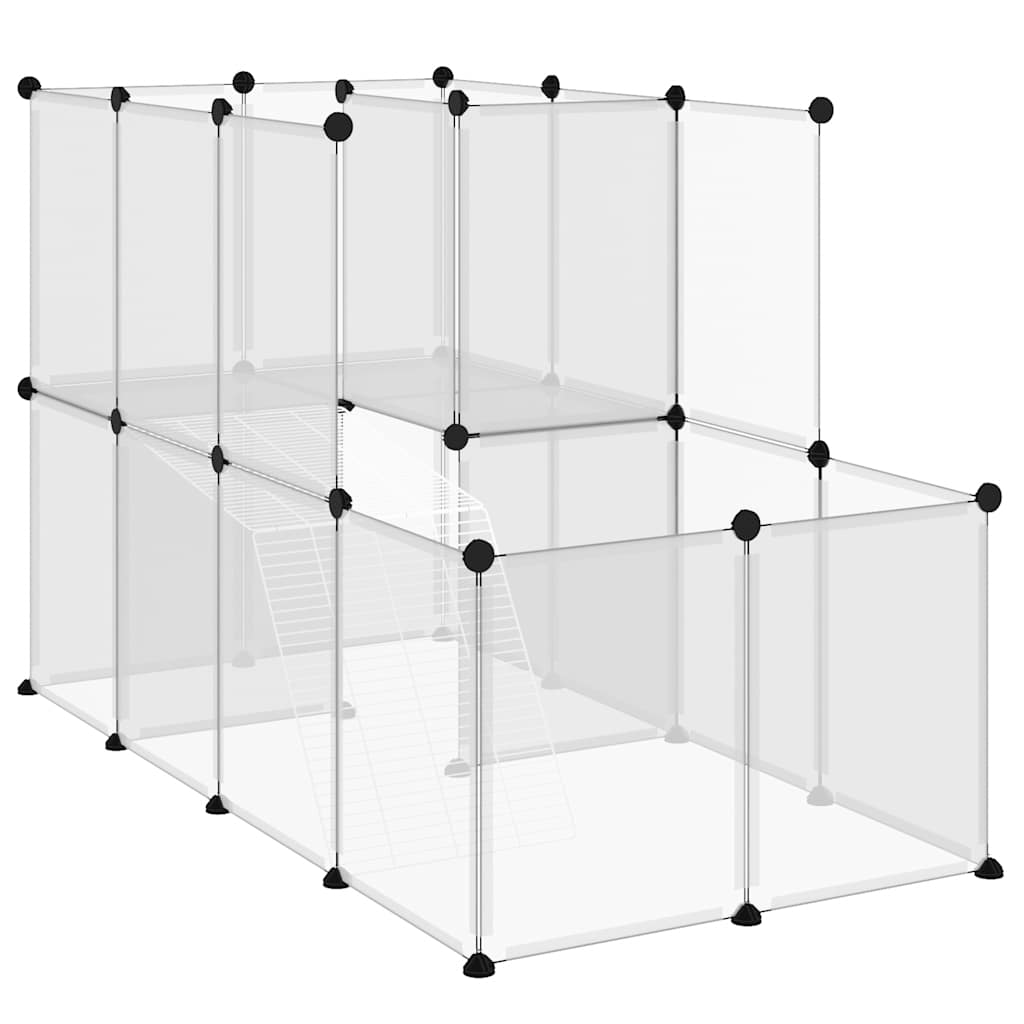 Vidaxl Animal Loft Small 142x74x93 cm Polypropen und Stahl transparent
