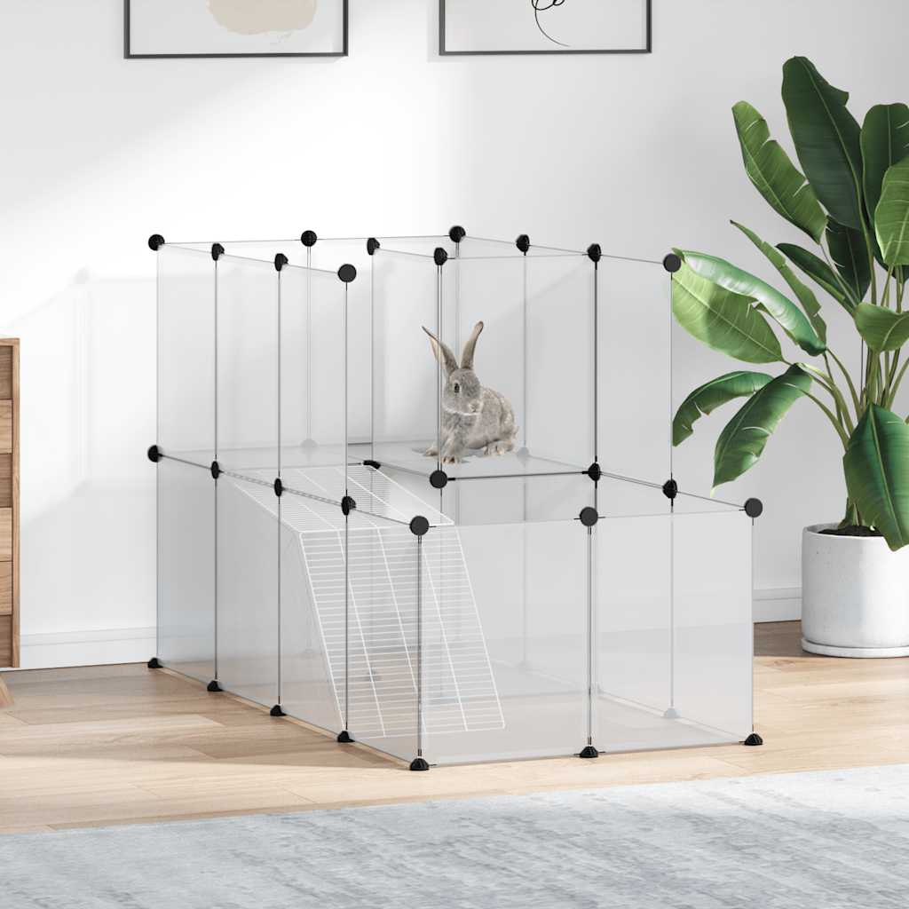 Vidaxl Animal Loft Small 142x74x93 cm Polypropen und Stahl transparent