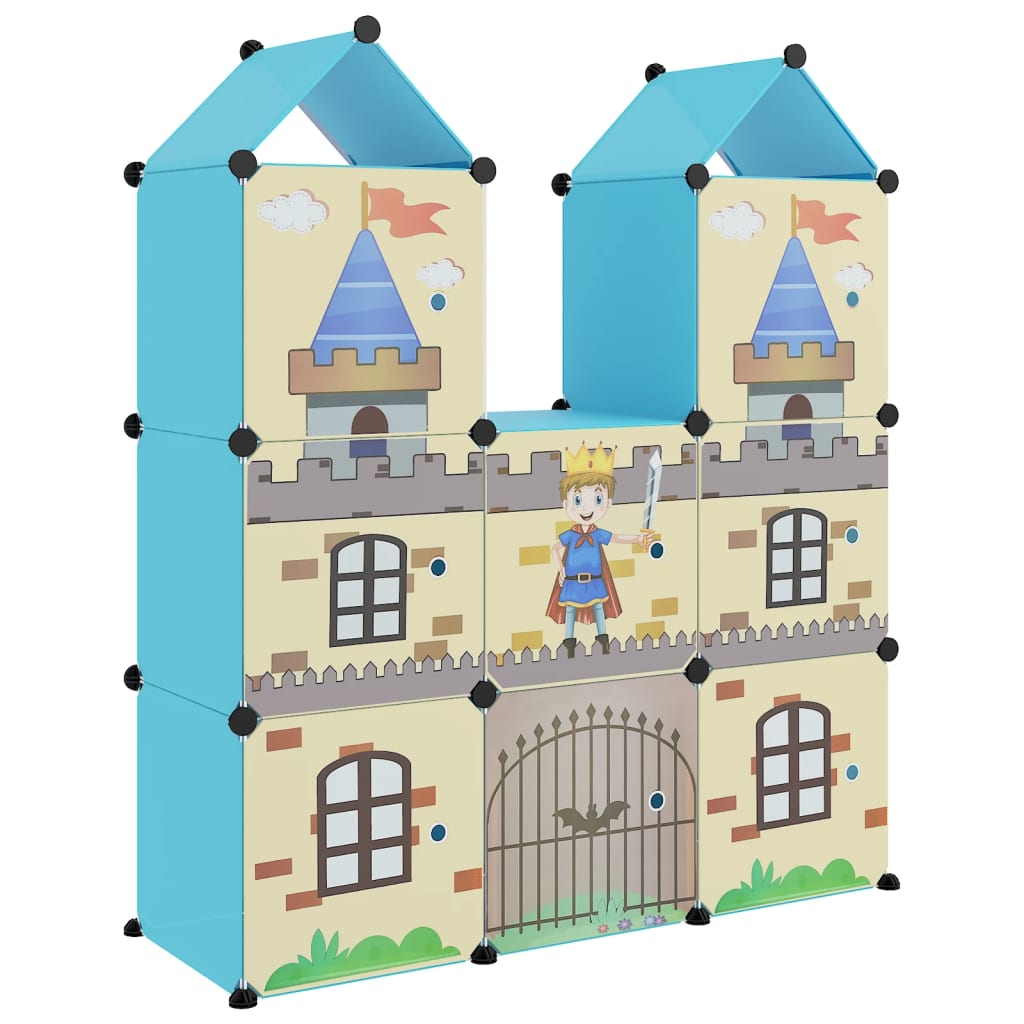 Vidaxl Kinderlagermöbel mit 8 Fächern Polypropenblau