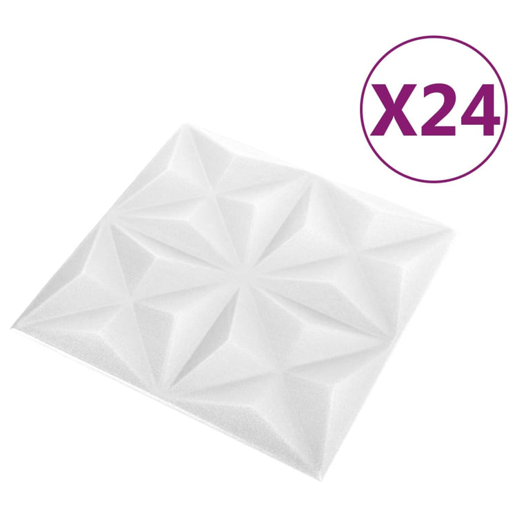 VIDAXL 24 ST WALSPORULTE 3D Origami 6 m² 50 x 50 cm Weiß
