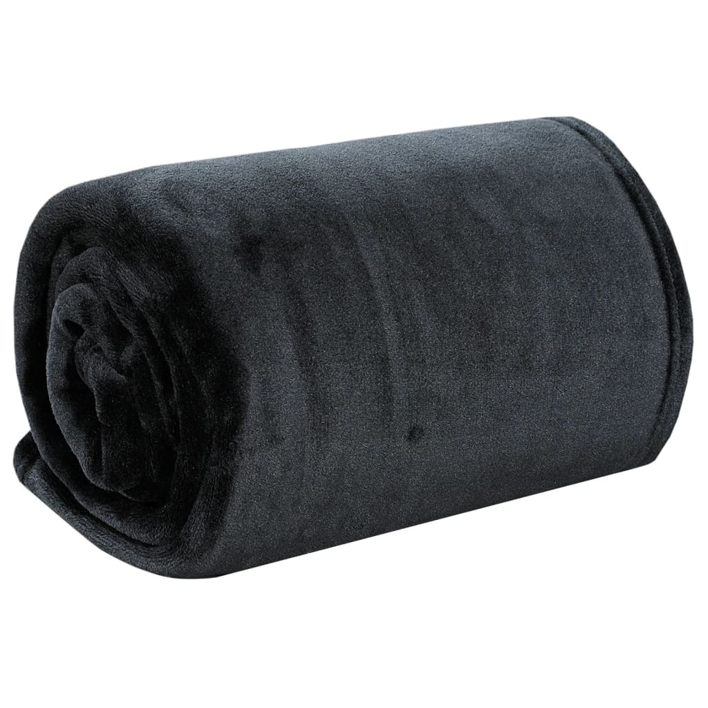 Vidaxl -Decke 130x170 cm Polyesterschwarz