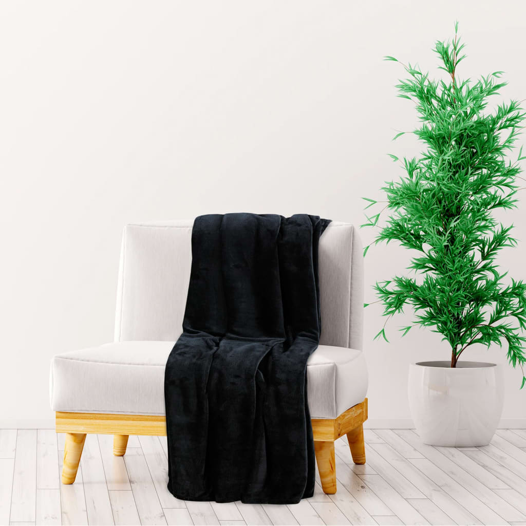 Vidaxl -Decke 130x170 cm Polyesterschwarz
