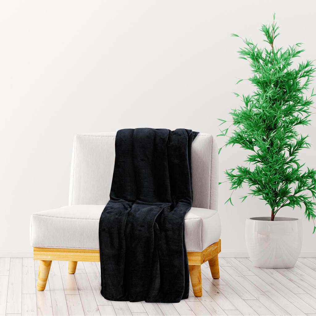 Vidaxl -Decke 150x200 cm Polyesterschwarz