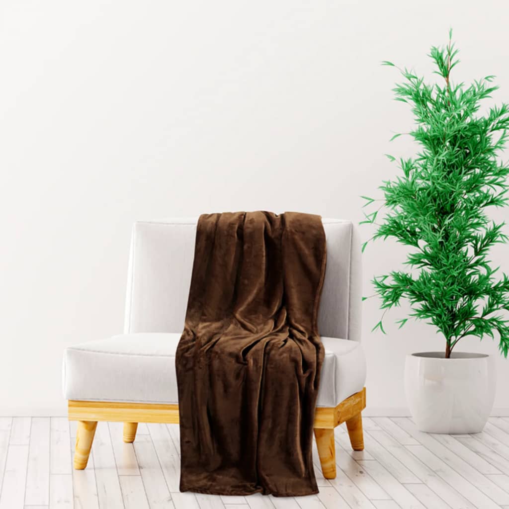 Vidaxl Deken 200x240 cm Polyester Kakaobraun