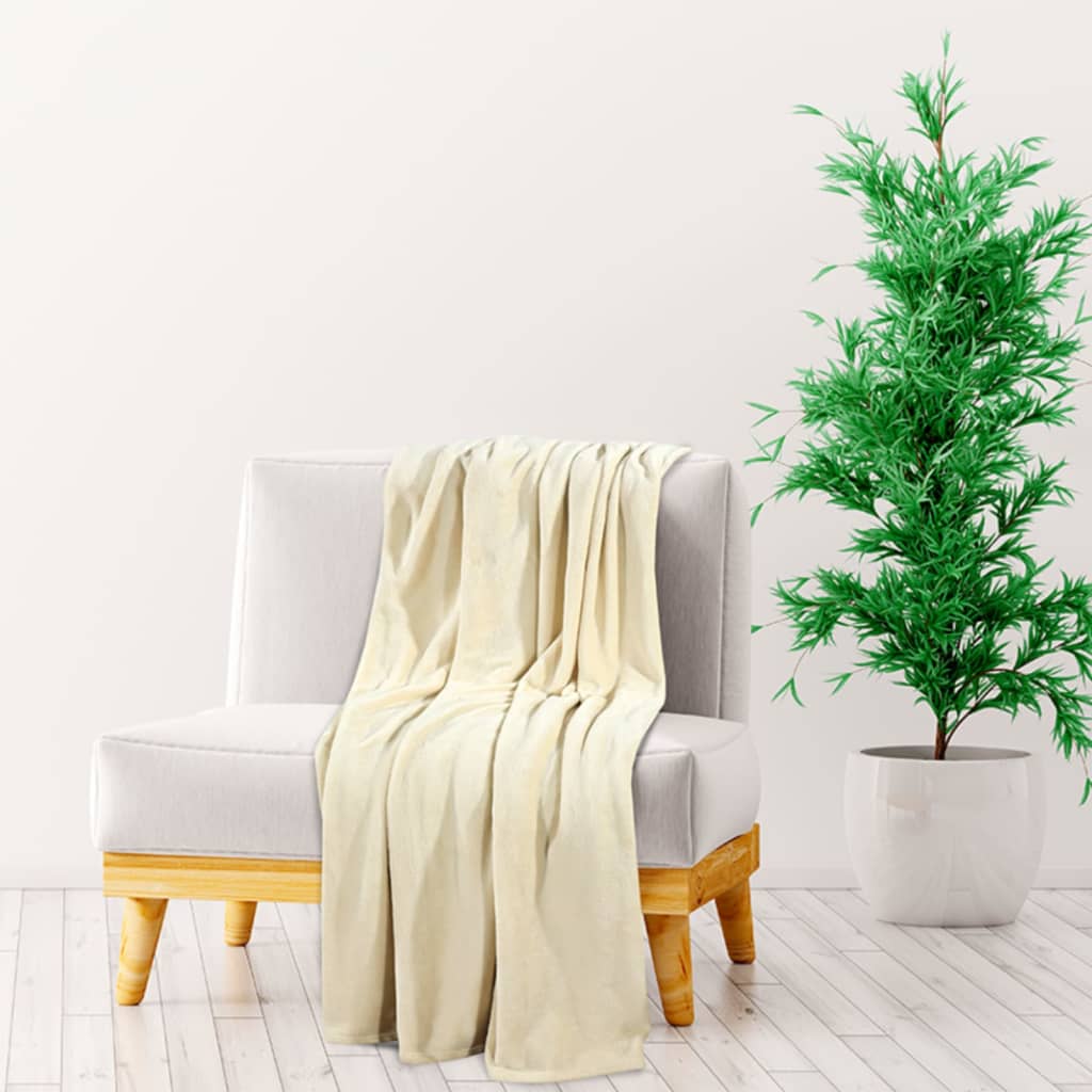 VIDAXL -Decke 130x170 cm Polyestercreme -Colored