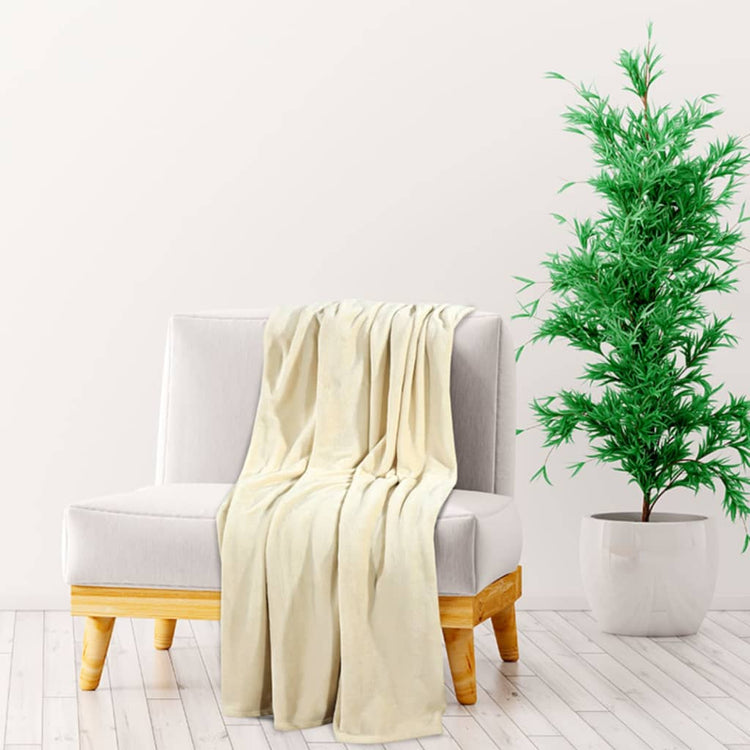 VIDAXL -Decke 200x240 cm Polyestercreme -ausgelöst