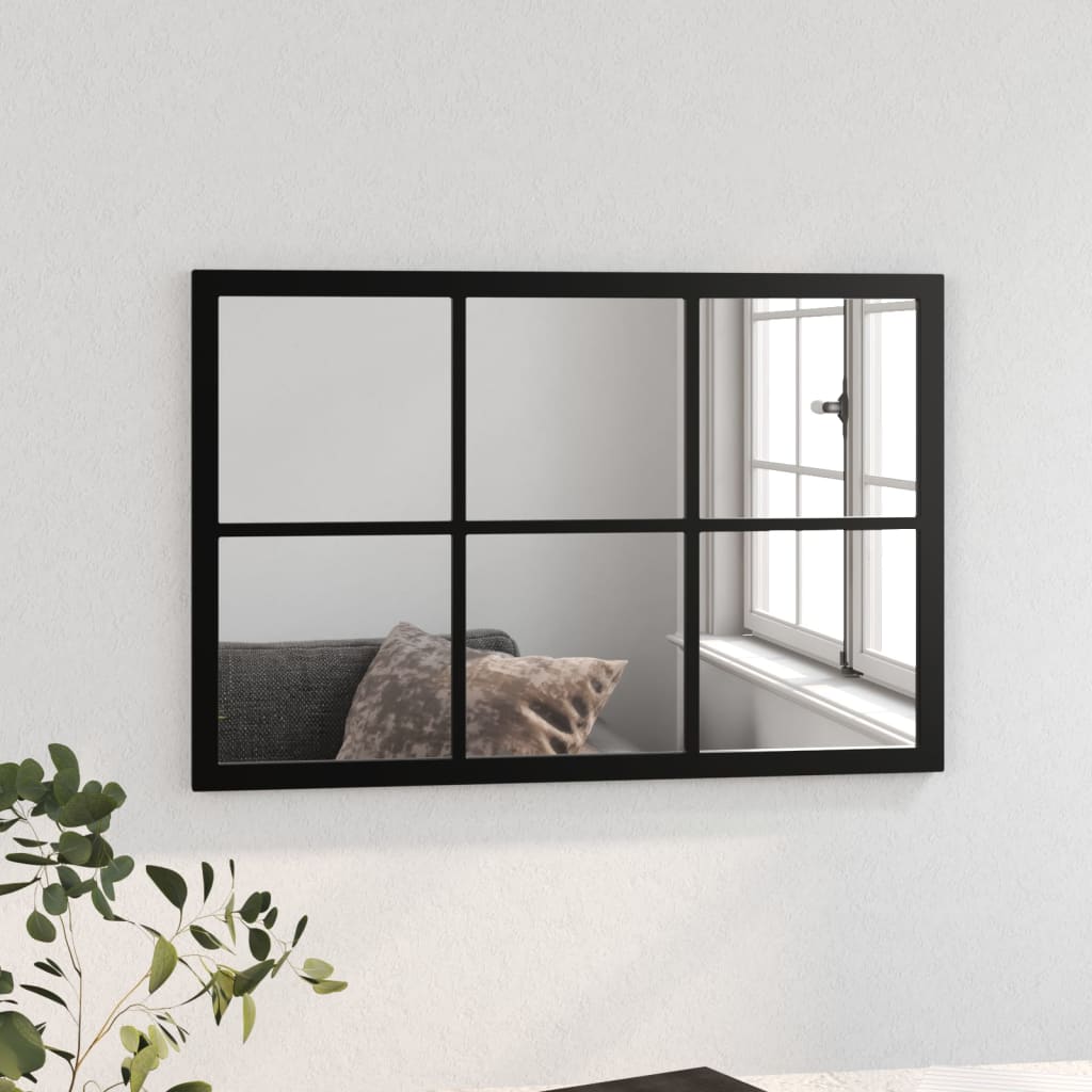 Vidaxl Wandspiegel 60x40 cm Metallschwarz