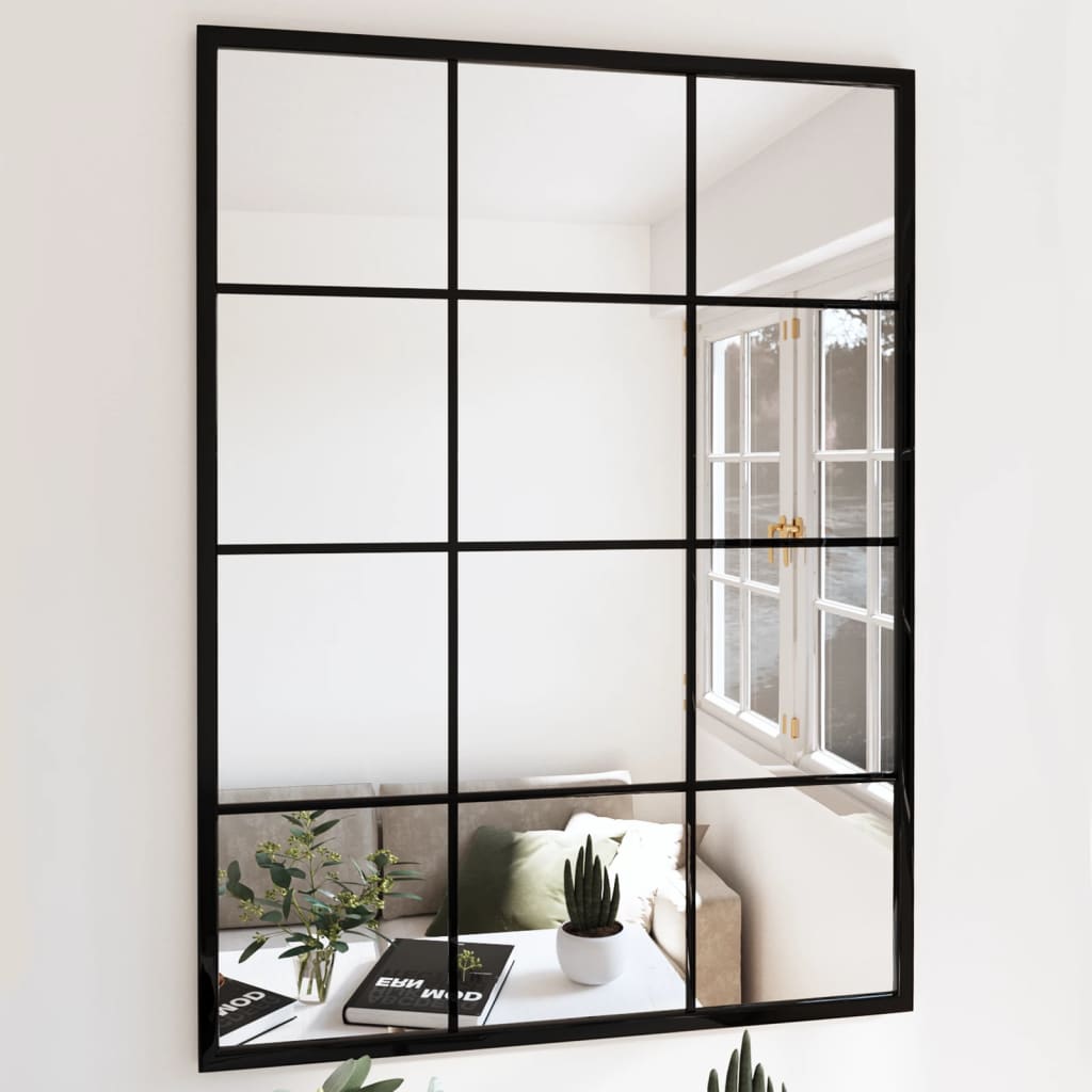 Vidaxl Wandspiegel 80x60 cm Metallschwarz