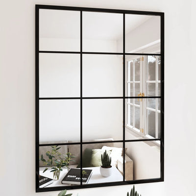 Vidaxl Wandspiegel 80x60 cm Metallschwarz