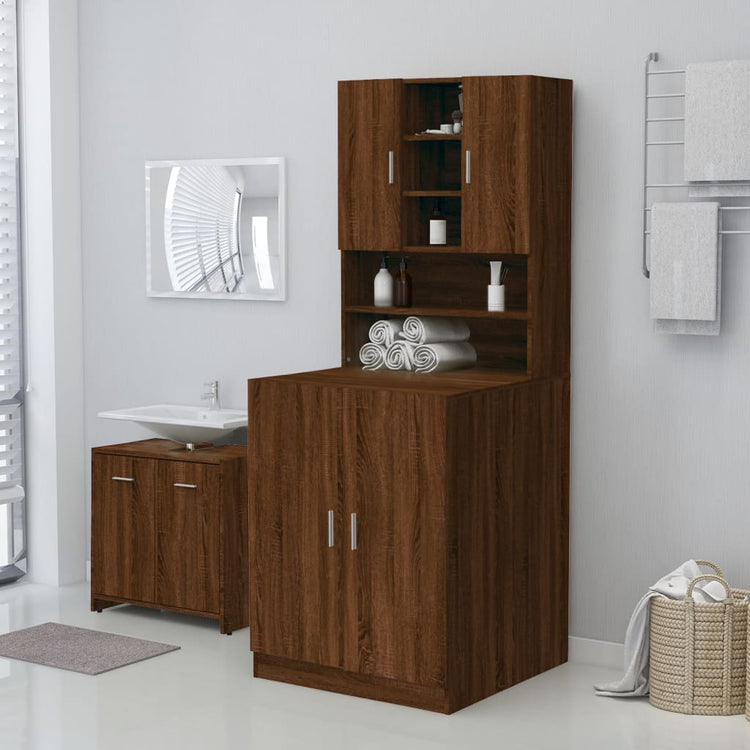 Vidaxl Waschmaschinenschrank 71x71.5x91.5 cm Braune Eiche Farbe