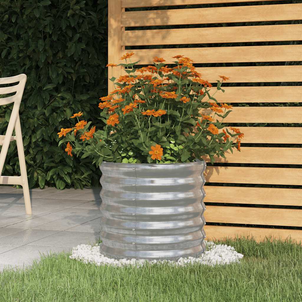 VIDAXL -Planungsbox 40x40x36 cm Pulver -Stahl Silber gefärbt