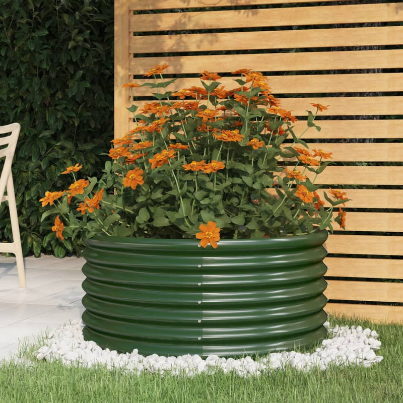 VIDAXL -Planungsbox 80x80x36 cm Pulver -bezogenes Stahlgrün
