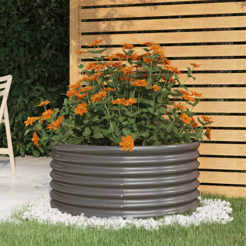 VIDAXL -Planungsbox 80x80x36 cm Pulver -Stahl grau