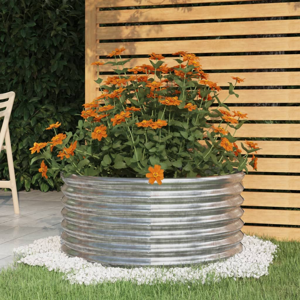 VIDAXL -Planungsbox 80x80x36 cm Pulver -Stahl Silber gefärbt