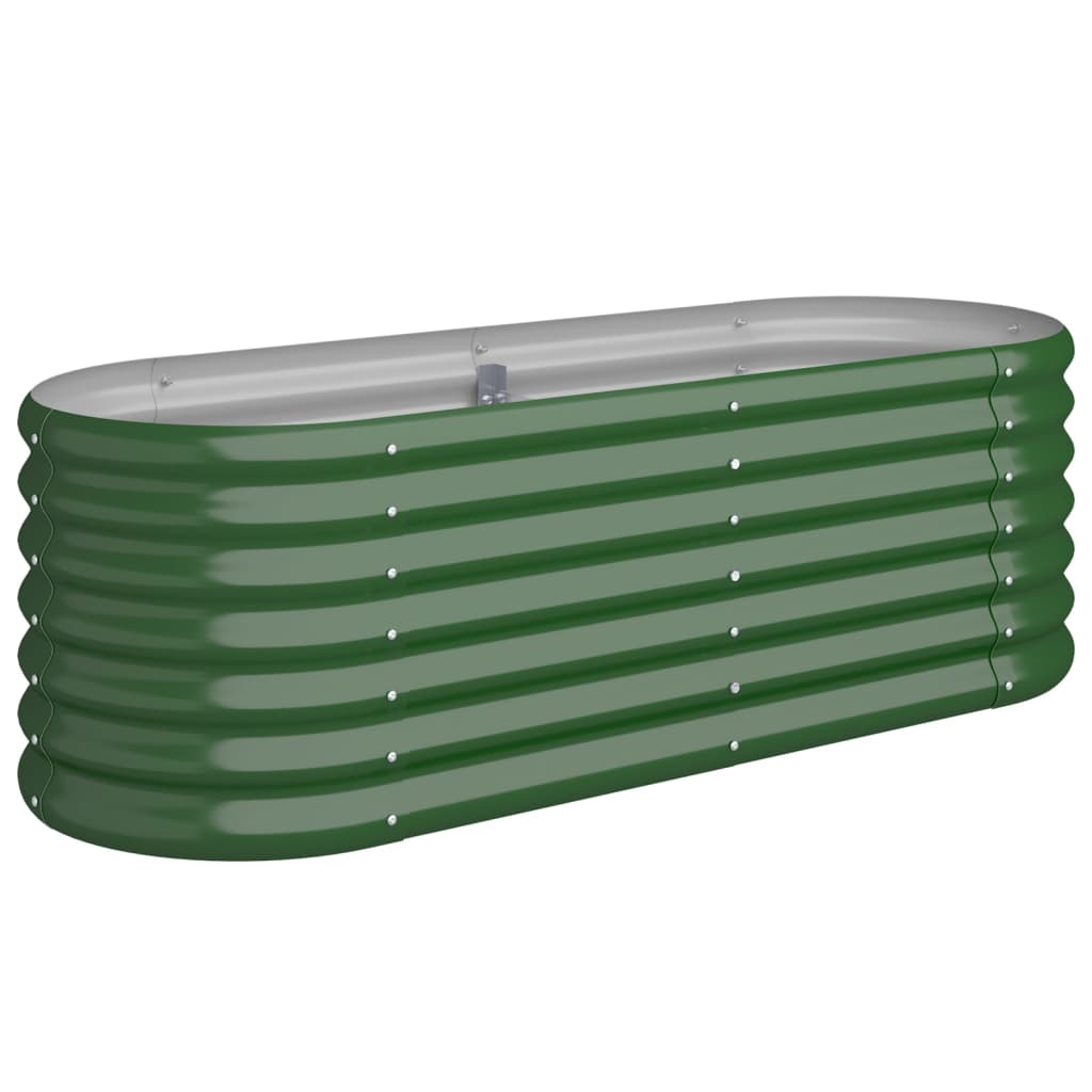VIDAXL -Planungsbox 114x40x36 cm Pulver -bezogenes Stahlgrün