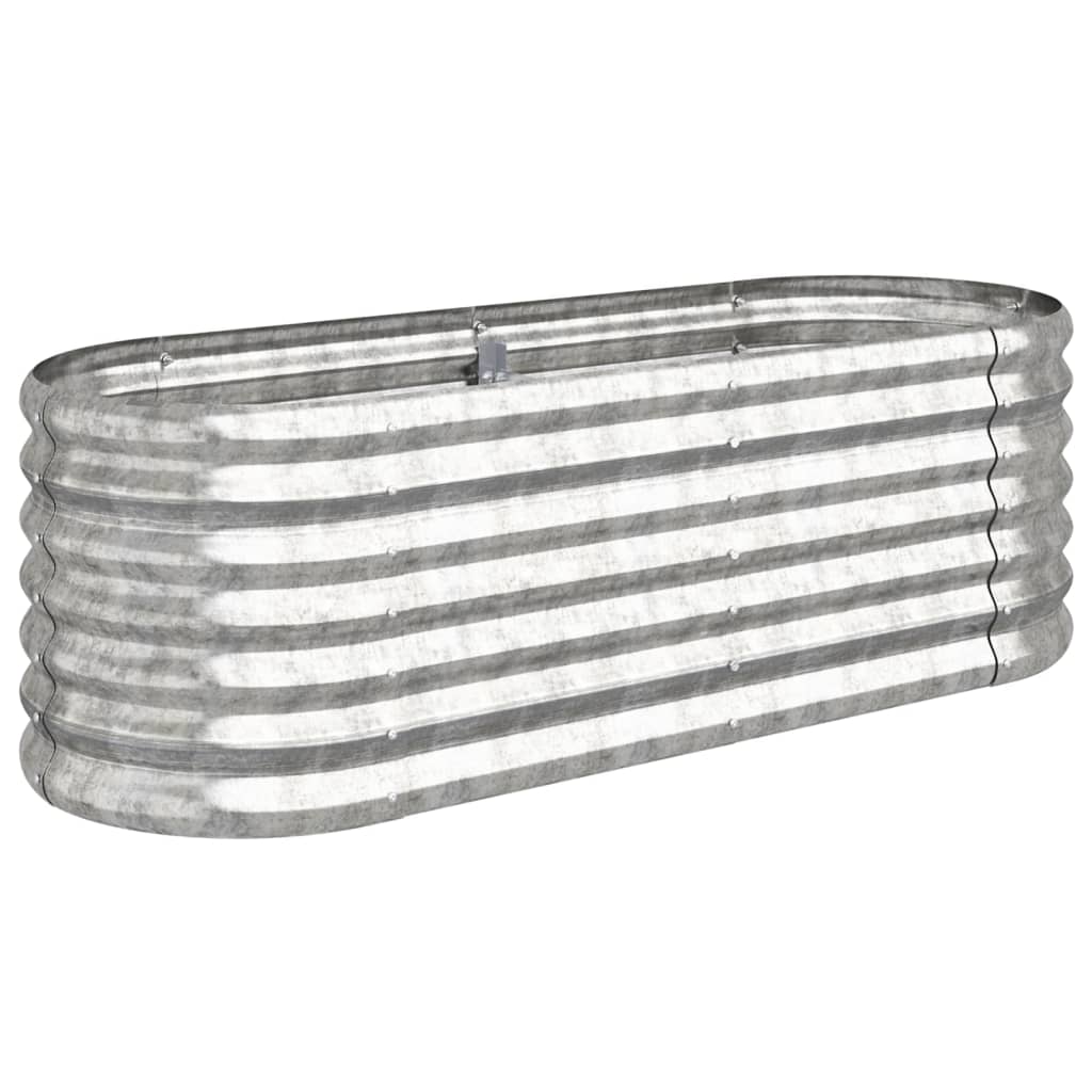 VIDAXL -Planungsbox 114x40x36 cm Pulver -bezogenes Stahl Silber gefärbt