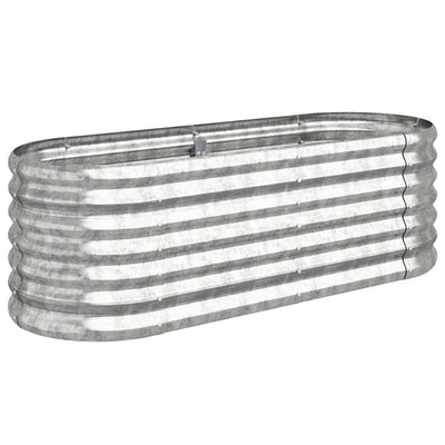 VIDAXL -Planungsbox 114x40x36 cm Pulver -bezogenes Stahl Silber gefärbt