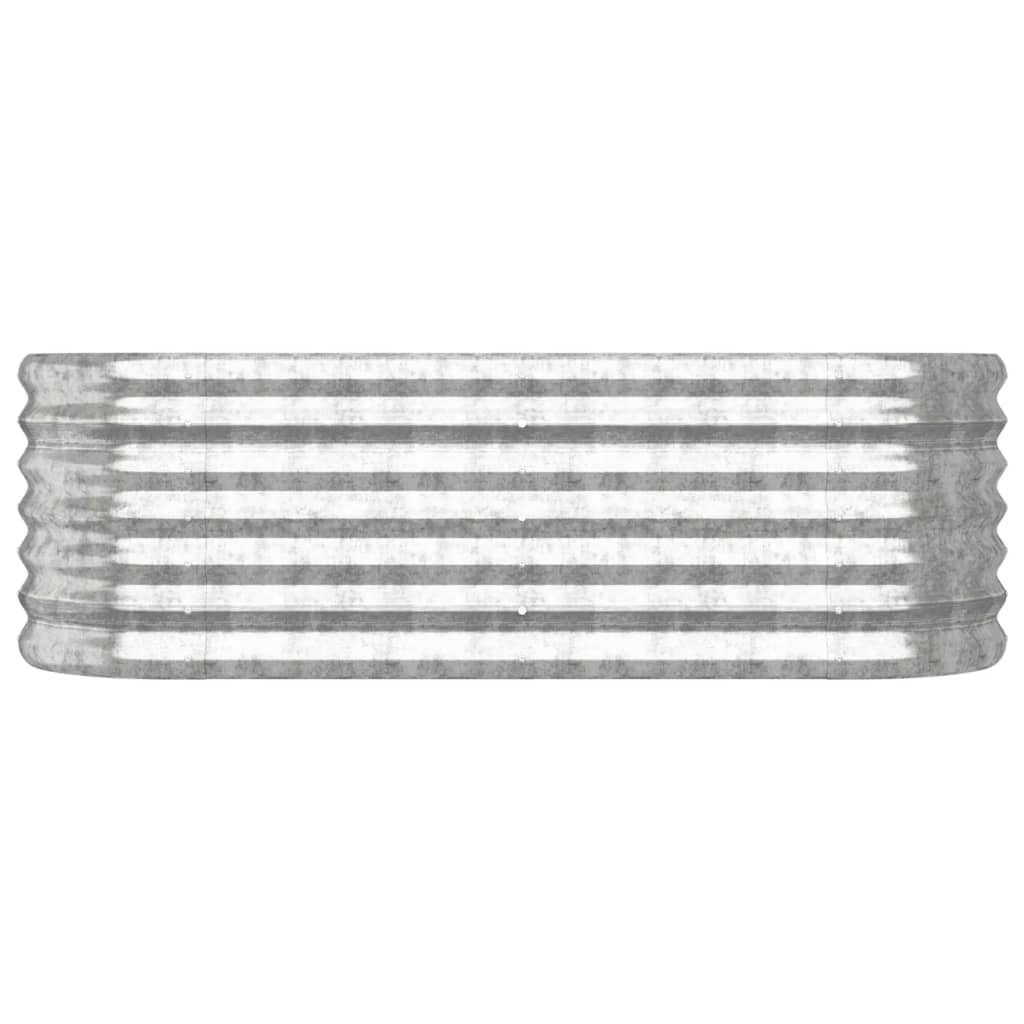 VIDAXL -Planungsbox 114x40x36 cm Pulver -bezogenes Stahl Silber gefärbt