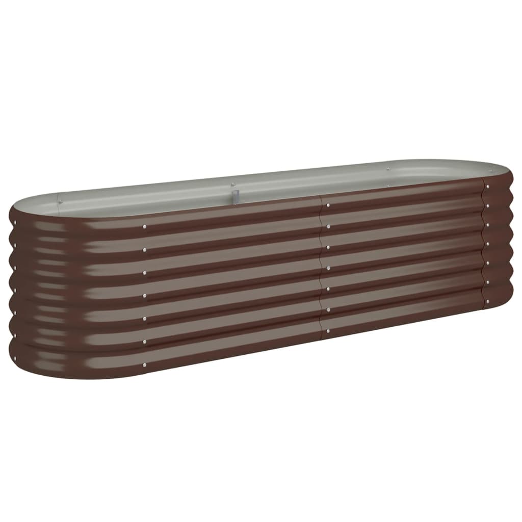 VIDAXL -Pflanzer 152x40x36 cm Pulver -bezogener Stahlbraun