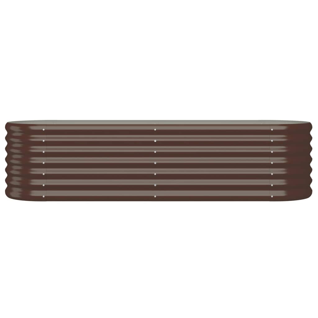 VIDAXL -Pflanzer 152x40x36 cm Pulver -bezogener Stahlbraun