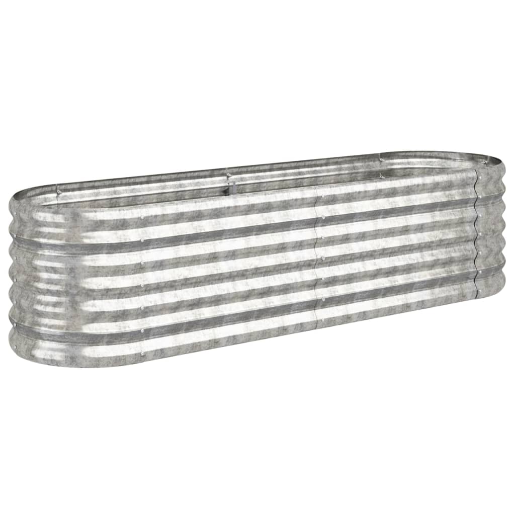 VIDAXL -Pflanzer 152x40x36 cm Pulver -bewegtes Stahl Silber gefärbt