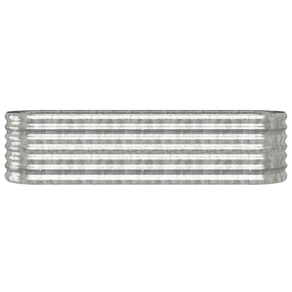 VIDAXL -Pflanzer 152x40x36 cm Pulver -bewegtes Stahl Silber gefärbt