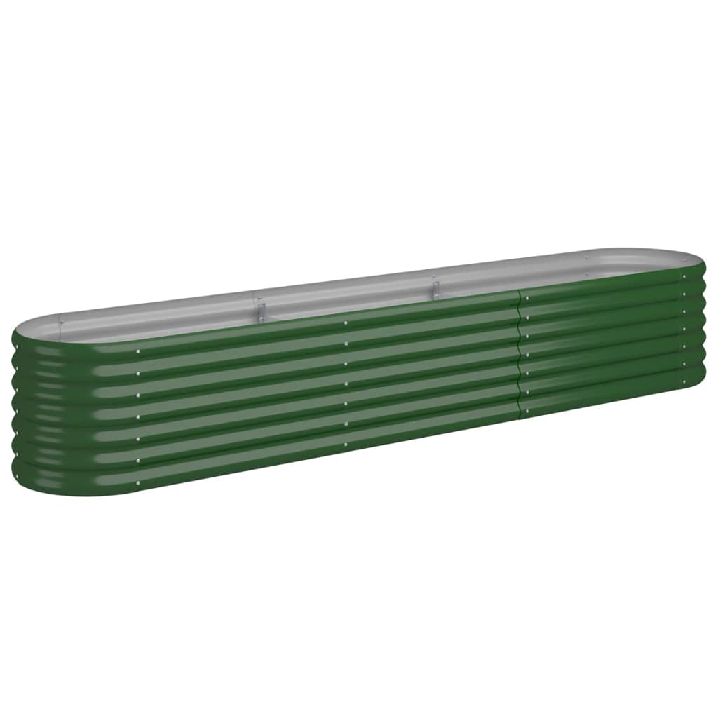 VIDAXL -Planungsbox 224x40x36 cm Pulver -bezogenes Stahlgrün