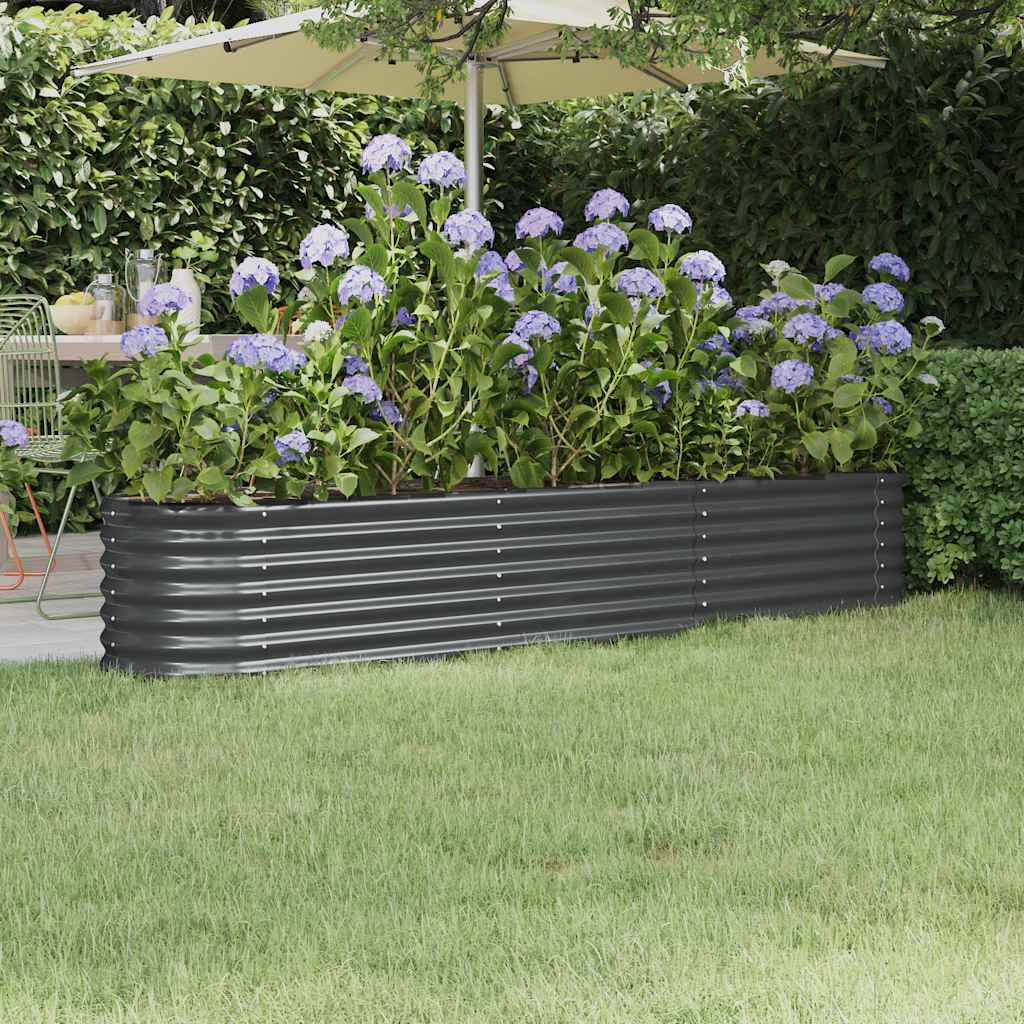 VIDAXL -Planungsbox 224x40x36 cm Pulver -beschichteter Stahl -Anthrazit -Verschärfen