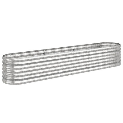 VIDAXL -Planungsbox 224x40x36 cm Pulver -Stahl Silber gefärbt