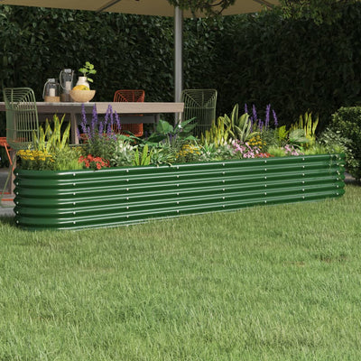 VIDAXL -Planungsbox 260x40x36 cm Pulver -bezogenes Stahlgrün