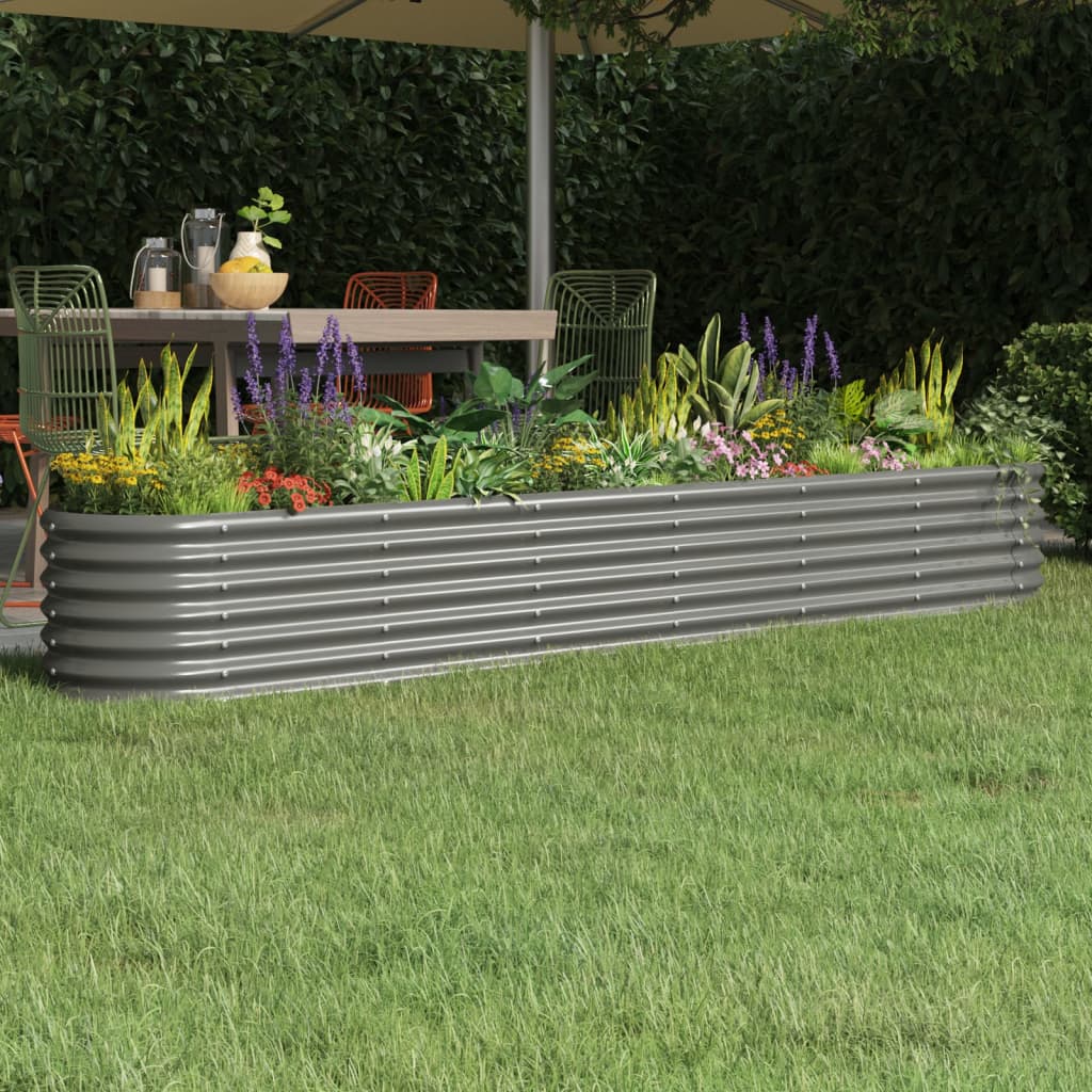 VIDAXL -Planungsbox 260x40x36 cm Pulver -bewegtes Stahl grau