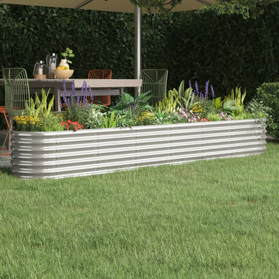 VIDAXL -Planungsbox 260x40x36 cm Pulver -Stahl Silber gefärbt