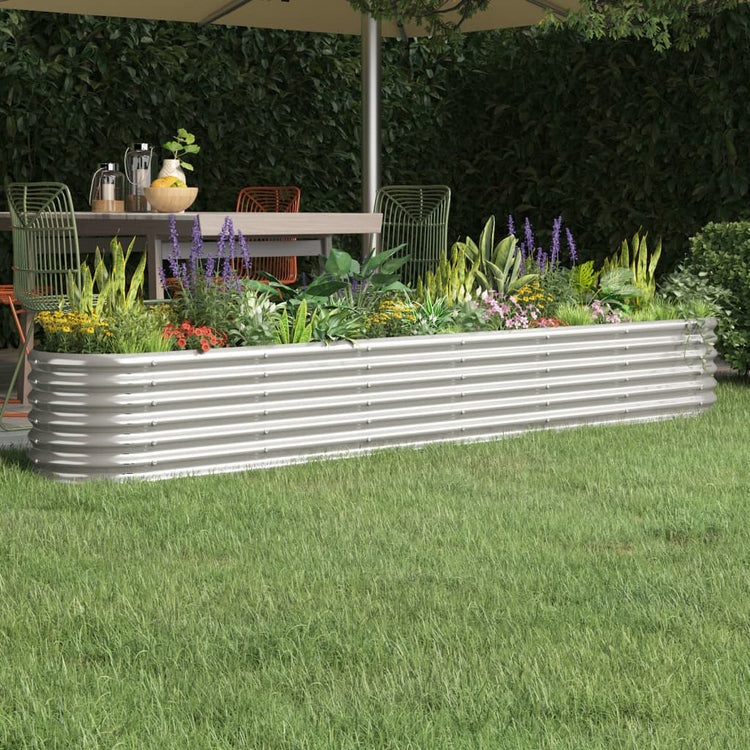 VIDAXL -Planungsbox 260x40x36 cm Pulver -Stahl Silber gefärbt