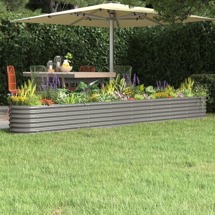VIDAXL -Pflanzer 332x40x36 cm Pulver -Stahlgrau grau