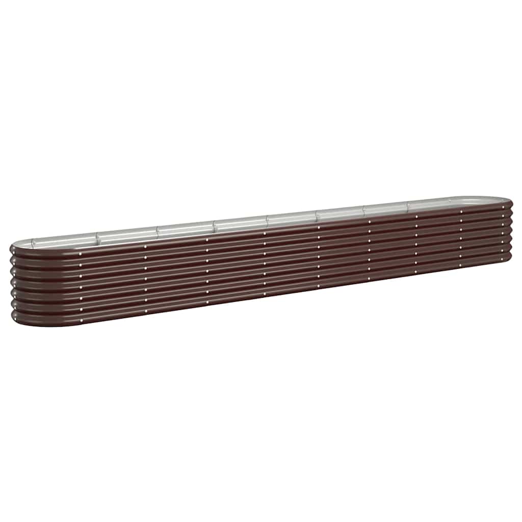VIDAXL -Pflanzer 332x40x36 cm Pulver -bezogener Stahlbraun