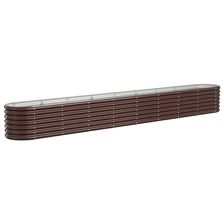 VIDAXL -Pflanzer 332x40x36 cm Pulver -bezogener Stahlbraun