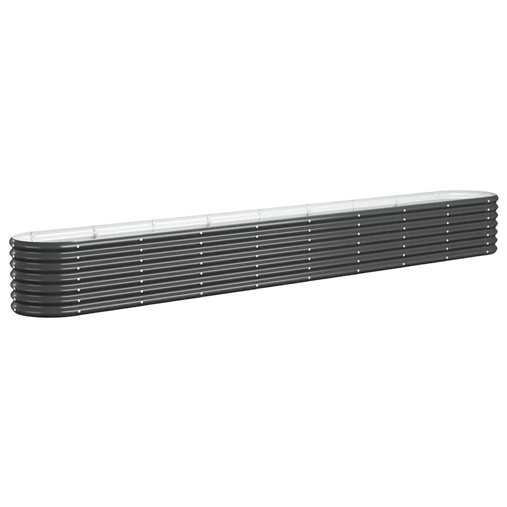 VIDAXL -Pflanzer 332x40x36 cm Pulver -beschichteter Stahl -Anthrazit -Gelenk