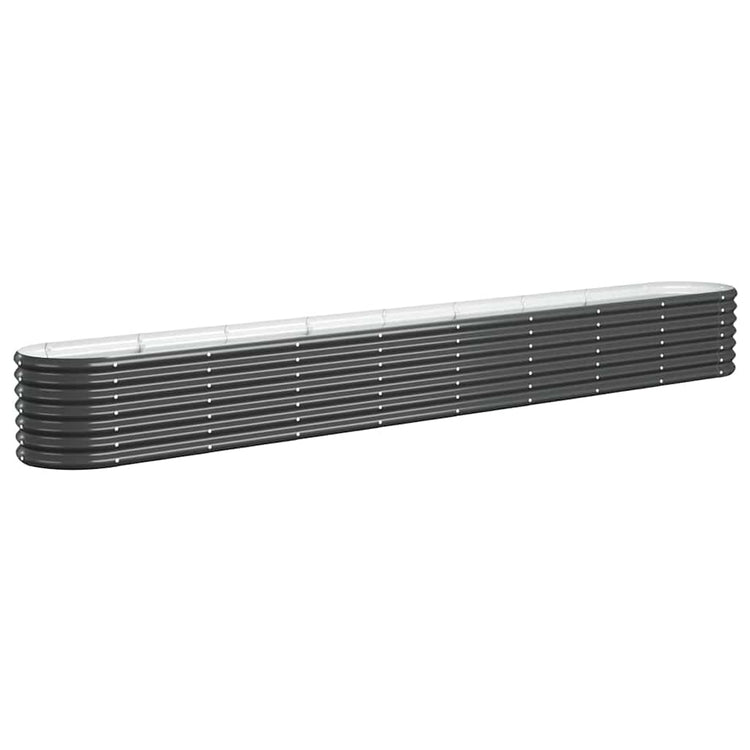 VIDAXL -Pflanzer 332x40x36 cm Pulver -beschichteter Stahl -Anthrazit -Gelenk
