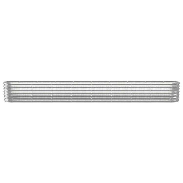 VIDAXL -Pflanzer 332x40x36 cm Pulver -bewegtes Stahl Silber gefärbt
