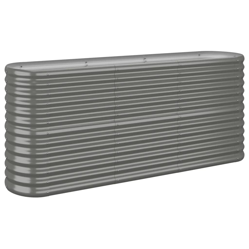 VIDAXL -Pflanzer 152x40x68 cm Pulver -bewegtes Stahl grau