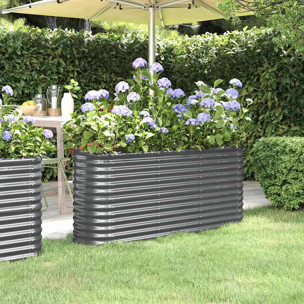 VIDAXL -Planungsbox 152x40x68 cm Pulver -beschichteter Stahl -Anthrazit -Verschärfen