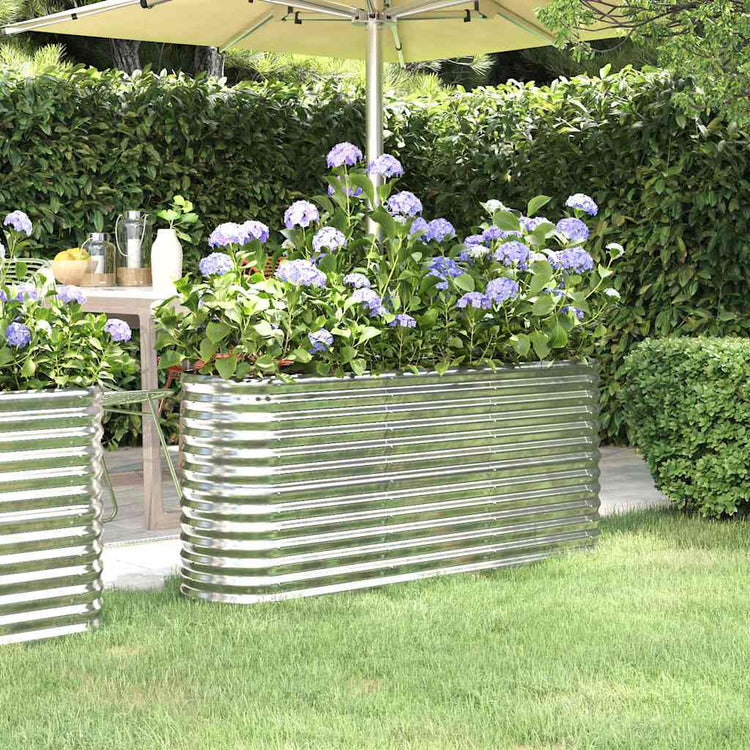 VIDAXL -Planungsbox 152x40x68 cm Pulver -bewegtes Stahl Silber gefärbt