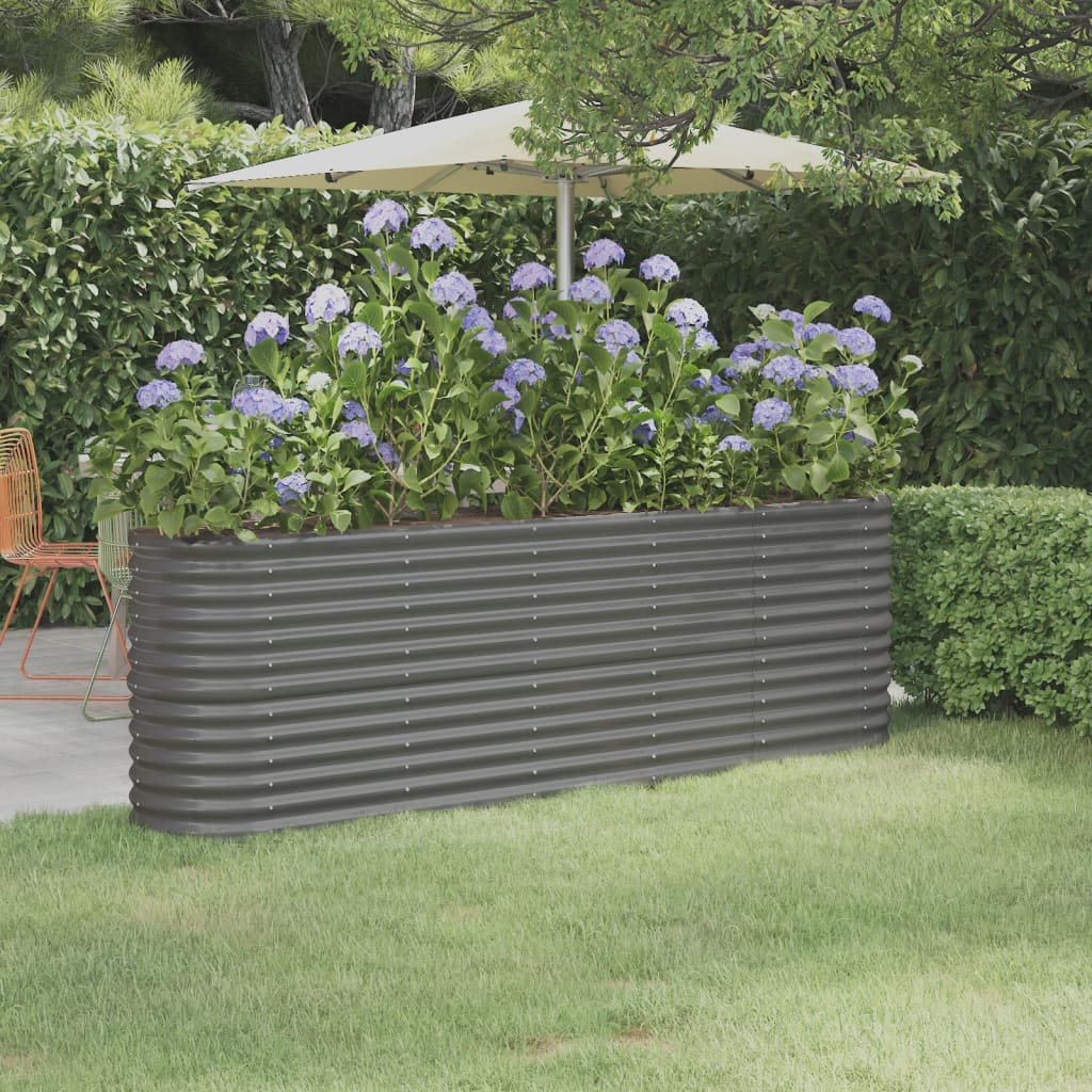 VIDAXL -Planungsbox 224x40x68 cm Pulver -Stahl grau