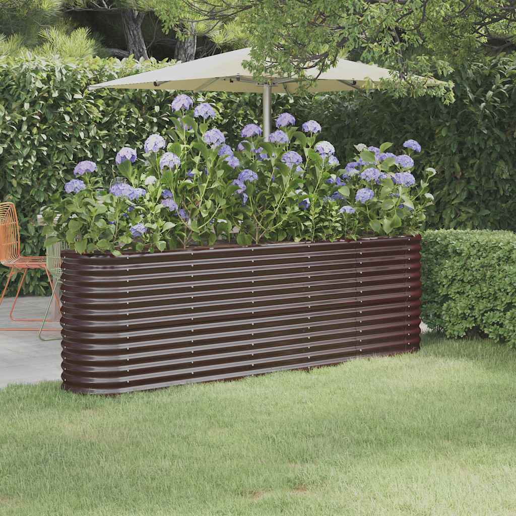 VIDAXL -Planungsbox 224x40x68 cm Pulver -Stahlbraun
