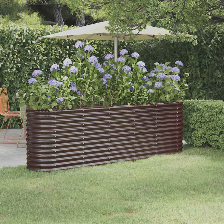 VIDAXL -Planungsbox 224x40x68 cm Pulver -Stahlbraun