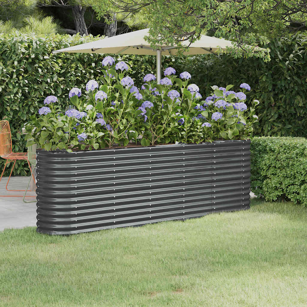 VIDAXL -Planungsbox 224x40x68 cm Pulver -Stahl -Anthrazit -Colored