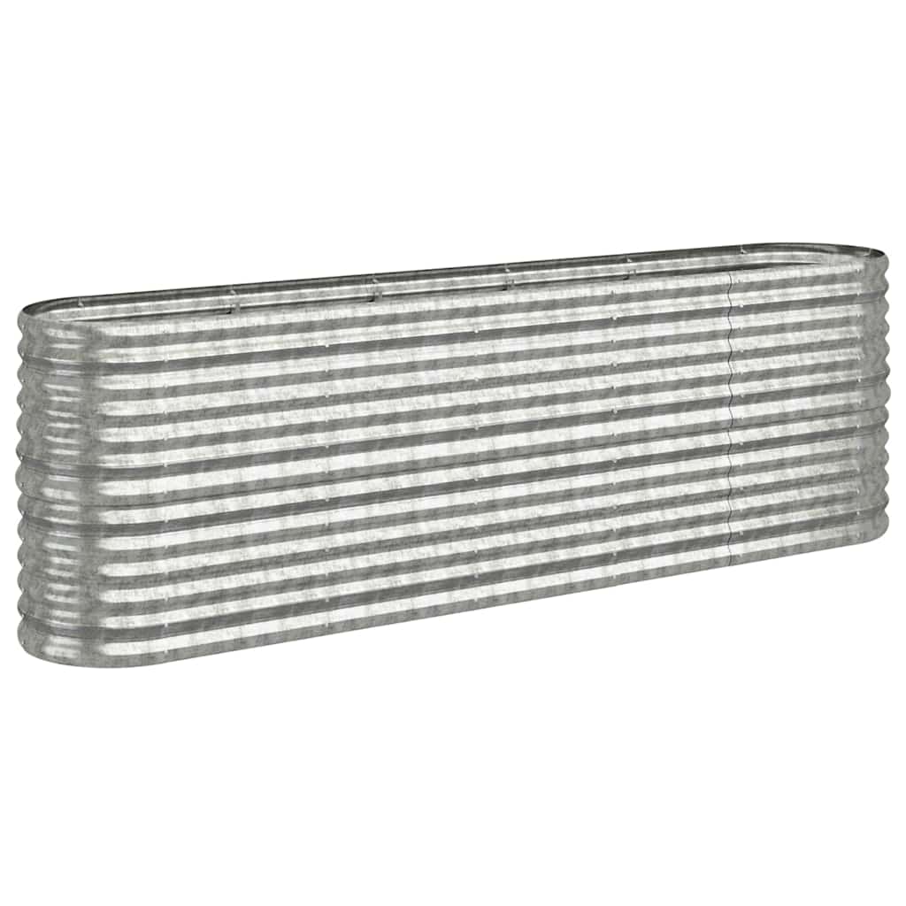 VIDAXL -Planungsbox 224x40x68 cm Pulver -Stahl Silber gefärbt